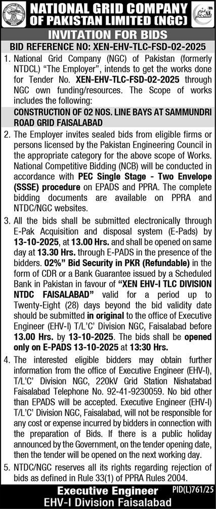 National Grid Company Limited Tender Notice